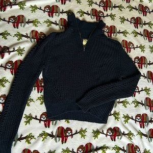 HARPER HERITAGE NAVY COLORED 1/4 ZIP UP SWEATER